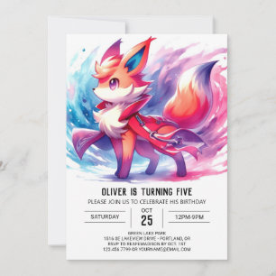 Invitación Cumpleaños de Fox, juguetón de moda