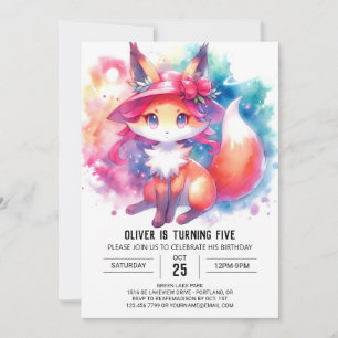 Invitación Cumpleaños de Fox, juguetón de moda