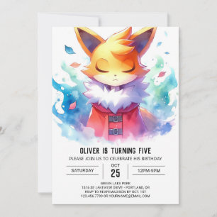 Invitación Cumpleaños de Fox, juguetón de moda