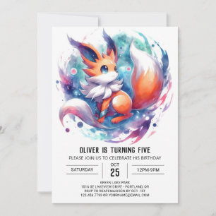 Invitación Cumpleaños de Fox Kids Rustic