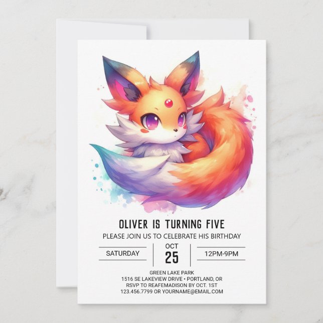 Invitación Cumpleaños de Fox, Moda Digital (Anverso)