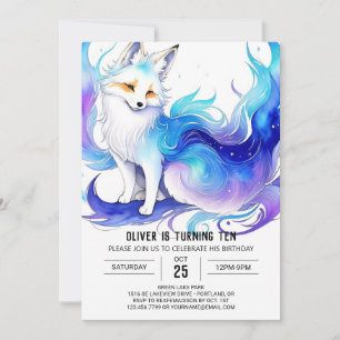 Invitación Cumpleaños de Fox Watercolor Woodland