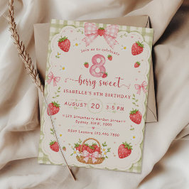 Invitación Cumpleaños de Fresa Dulce de Bayas 8