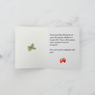 Invitación Cumpleaños de fresa   primer cumpleaños