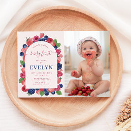 Invitación Cumpleaños de Fresa Primera Cumpleaños Aguarela Fr