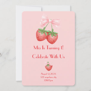 Invitación cumpleaños de fresas