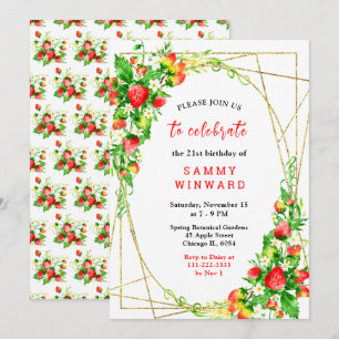 Invitación Cumpleaños de Fresas y Margaritas