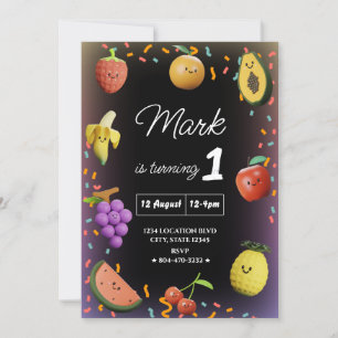 Invitación Cumpleaños de Fruta Bailarina Adorable