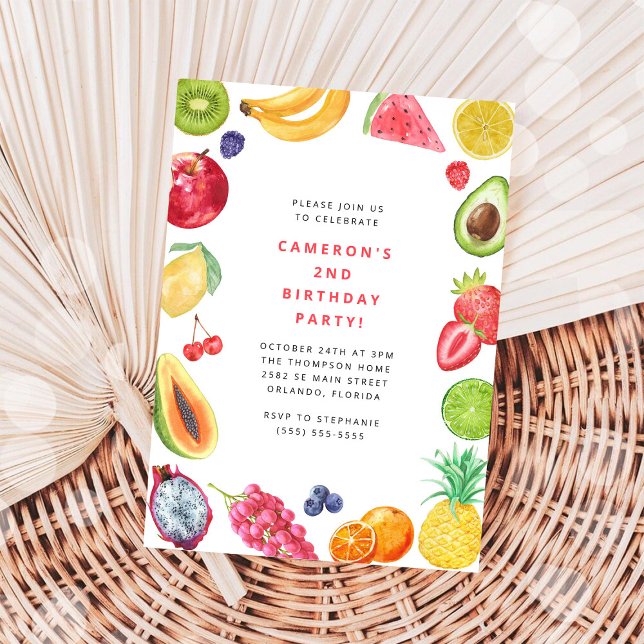 Invitación Cumpleaños de Frutas de la Oruga Muy Hambrienta (Subido por el creador)