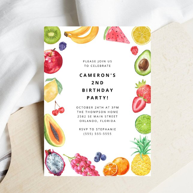 Invitación Cumpleaños de Frutas de la Oruga Muy Hambrienta (Subido por el creador)