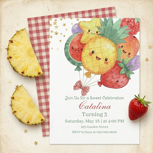 Invitación Cumpleaños de Frutas Dulces | Fiesta Tropical para (Subido por el creador)