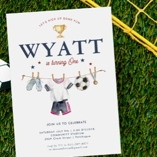 Invitación Cumpleaños de fútbol 1er aniversario   Cumpleaños 