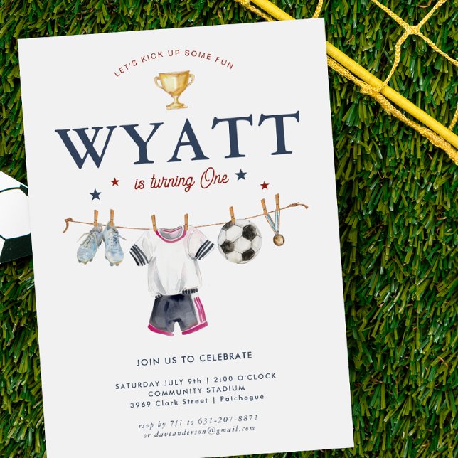 Invitación Cumpleaños de fútbol 1er aniversario | Cumpleaños  (Subido por el creador)