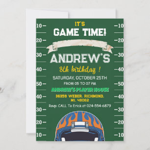 Invitación Cumpleaños de fútbol americano personalizado
