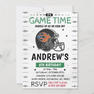 Invitación Cumpleaños de fútbol americano personalizado
