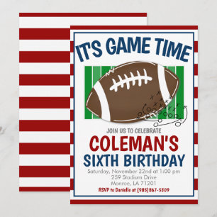 Invitación Cumpleaños de Fútbol Cualquier COMBINACIÓN de COLO