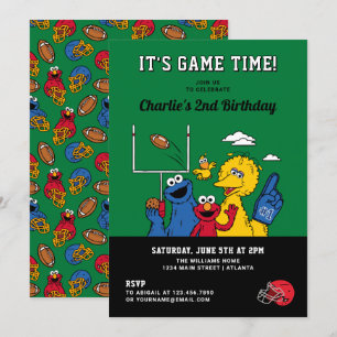 Invitación Cumpleaños de Fútbol de la Calle Sésamo