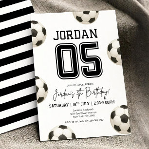 Invitación Cumpleaños de fútbol editable boho fútbol niño