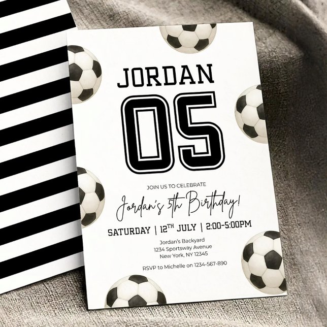 Invitación Cumpleaños de fútbol editable boho fútbol niño (Subido por el creador)
