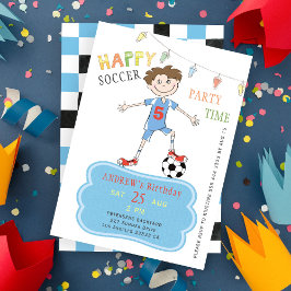 Invitación Cumpleaños de fútbol niño 5 años divertida fiesta