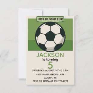 Invitación Cumpleaños de fútbol para niños modernos - Tema ve