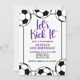 Invitación Cumpleaños de Fútbol Purple
