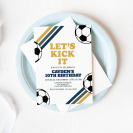 Invitación Cumpleaños de Fútbol Retro