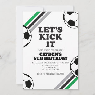 Invitación Cumpleaños de Fútbol Vamos a Patear