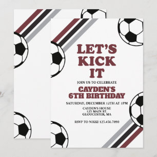 Invitación Cumpleaños de Fútbol Vamos a Patear