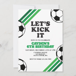 Invitación Cumpleaños de Fútbol Vamos a Patearlo Verde