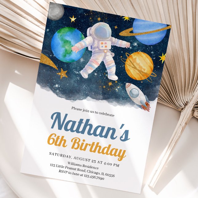 Invitación Cumpleaños de Galaxia del Espacio Exterior (Subido por el creador)