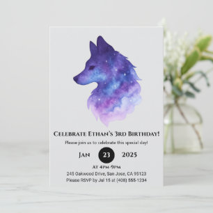 Invitación Cumpleaños de Galaxy Wolf