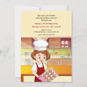 Invitación Cumpleaños de Galletas Horneadas Fiesta