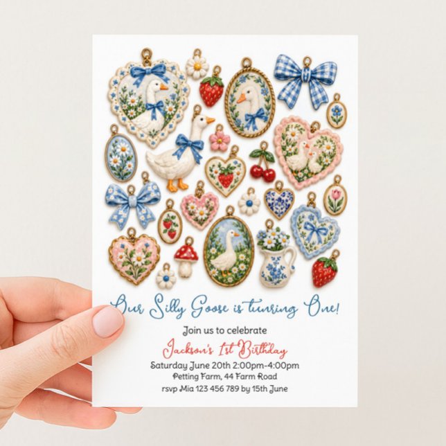 Invitación Cumpleaños de Ganso Tonto Azul  (Subido por el creador)