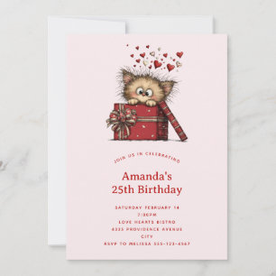 Invitación Cumpleaños de gatito de dibujos animados lindo en