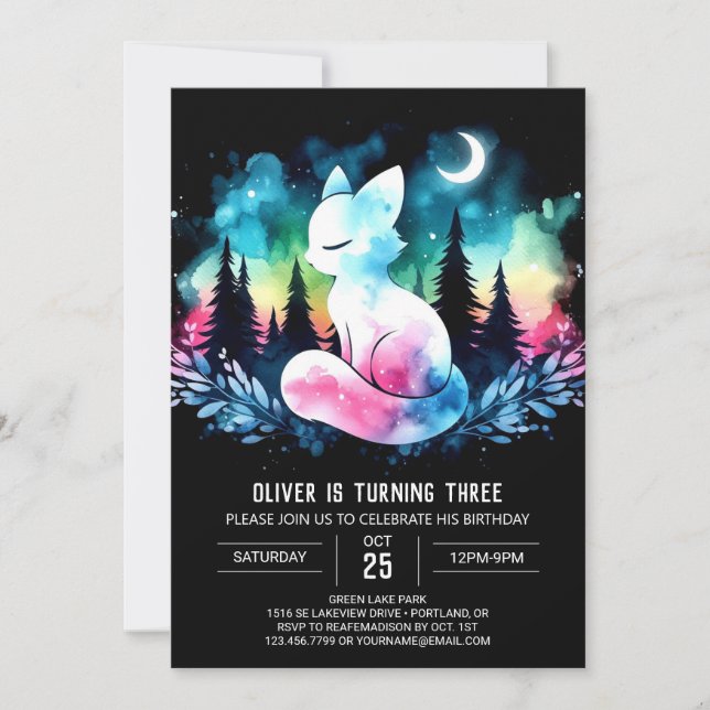 Invitación Cumpleaños de Gato de Gato de Gatito Dulce (Anverso)