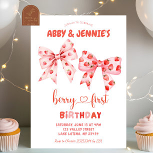 Invitación Cumpleaños de gemelas bayas