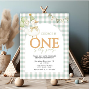 Invitación Cumpleaños de género neutral: Un ganso tonto