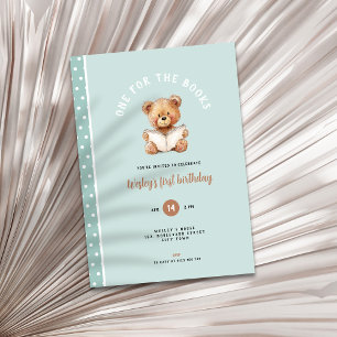 Invitación Cumpleaños de género neutral uno para el libro