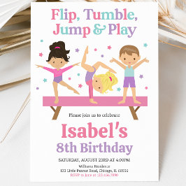 Invitación Cumpleaños de Gimnasia con Salto y Vuelta