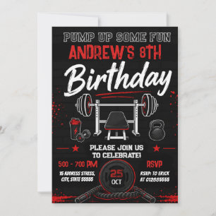 Invitación Cumpleaños de gimnasio de fitness moderno personal
