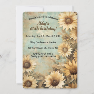 Invitación Cumpleaños de girasol editable