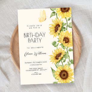 Invitación Cumpleaños de girasoles