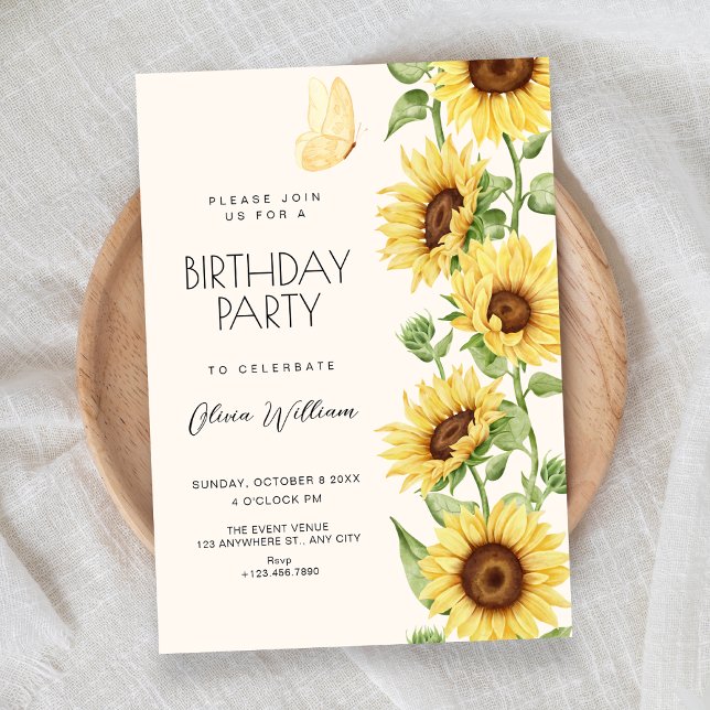 Invitación Cumpleaños de girasoles (Subido por el creador)