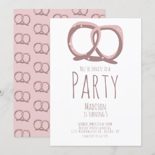 Invitación Cumpleaños de giro de pretzel salado