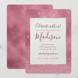 Invitación Cumpleaños de Glitz Pink