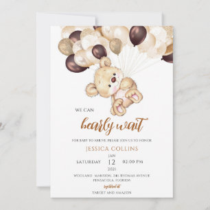 Invitación Cumpleaños de globos de osos