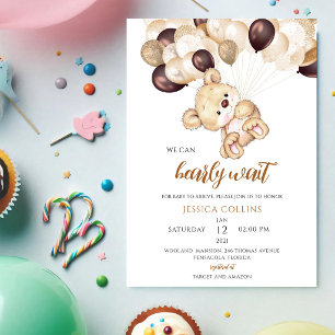 Invitación Cumpleaños de globos de osos
