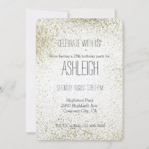Invitación Cumpleaños de Gold Paint Splatt