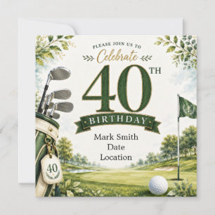 Invitación Cumpleaños de Golf 40 